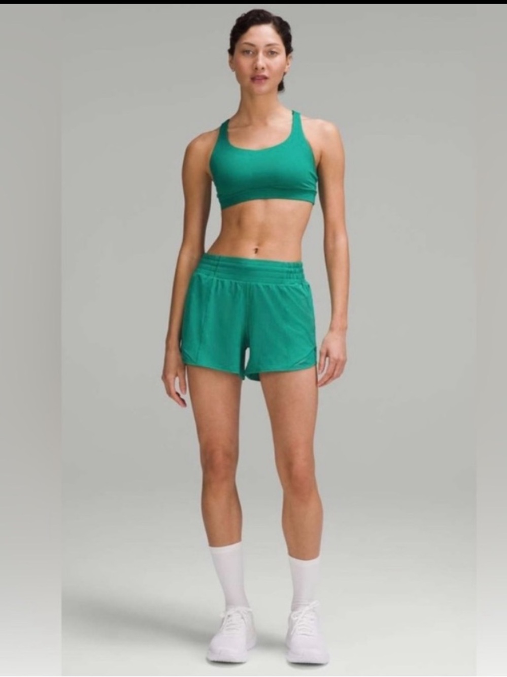 Lululemon  Hotty Hot High Rise 4” Lined Cascadia Green Size 6